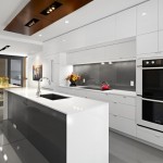 modern kitchen cabinets 18 150x150 Tủ bếp hiện đại chữ I có đảo gỗ Laminate + Acrylic Mỹ   SGHDT08